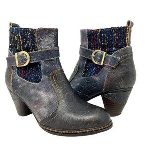 Spring Step L'Artiste Nancies Black Multi Mid Calf Boots - Size 5.5